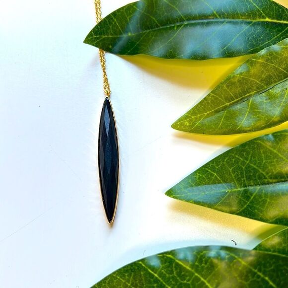 RESTOCKED Gorjana Black Jade Pallisades Adjustable Pendant Necklace - Picture 2 of 3